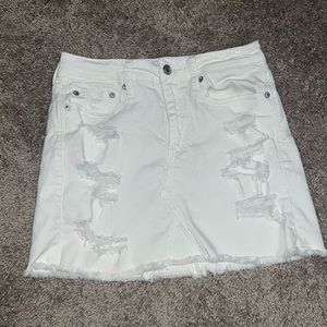 White Denim Skirt